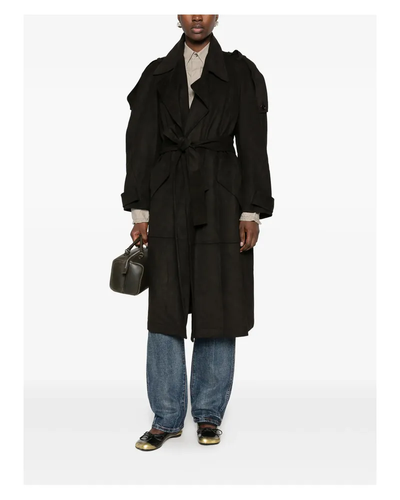 LOW CLASSIC Belted Trench Coat Brown