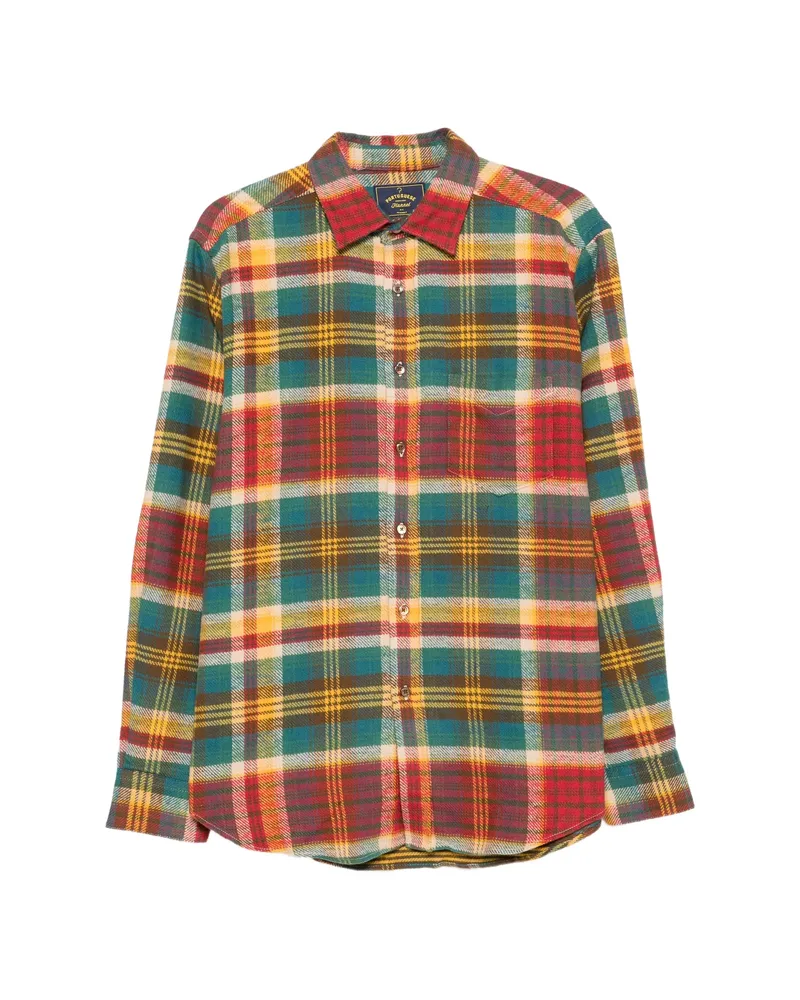 Portuguese Flannel Check-pattern Flannel Shirt Green