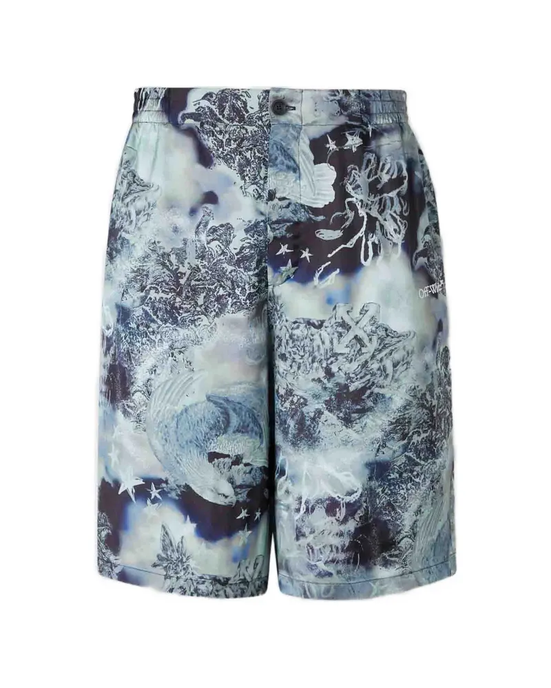 OFF-WHITE Graphic-print Shorts Blue