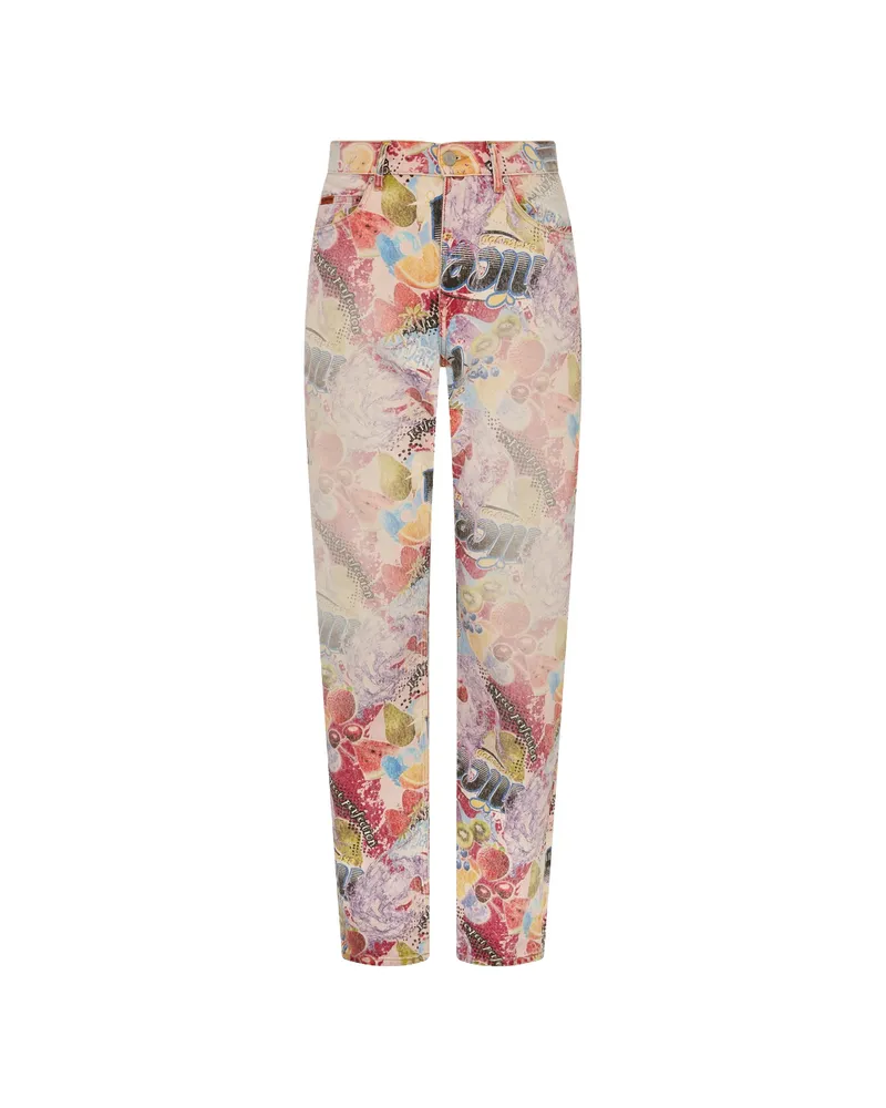 Martine Rose Printed Five-pocket Jeans Neutrals