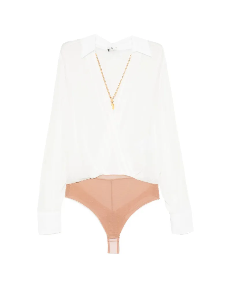 Elisabetta Franchi Chain-detail Wrap-front Bodie White