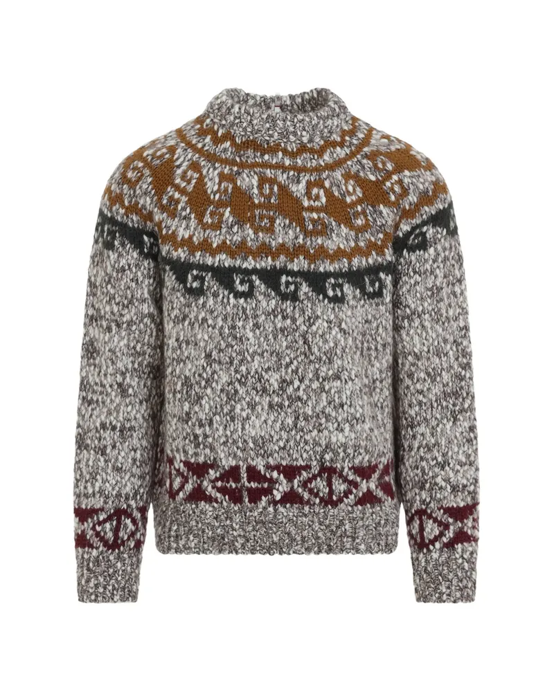Moncler Fair Isle-knit Sweater Brown