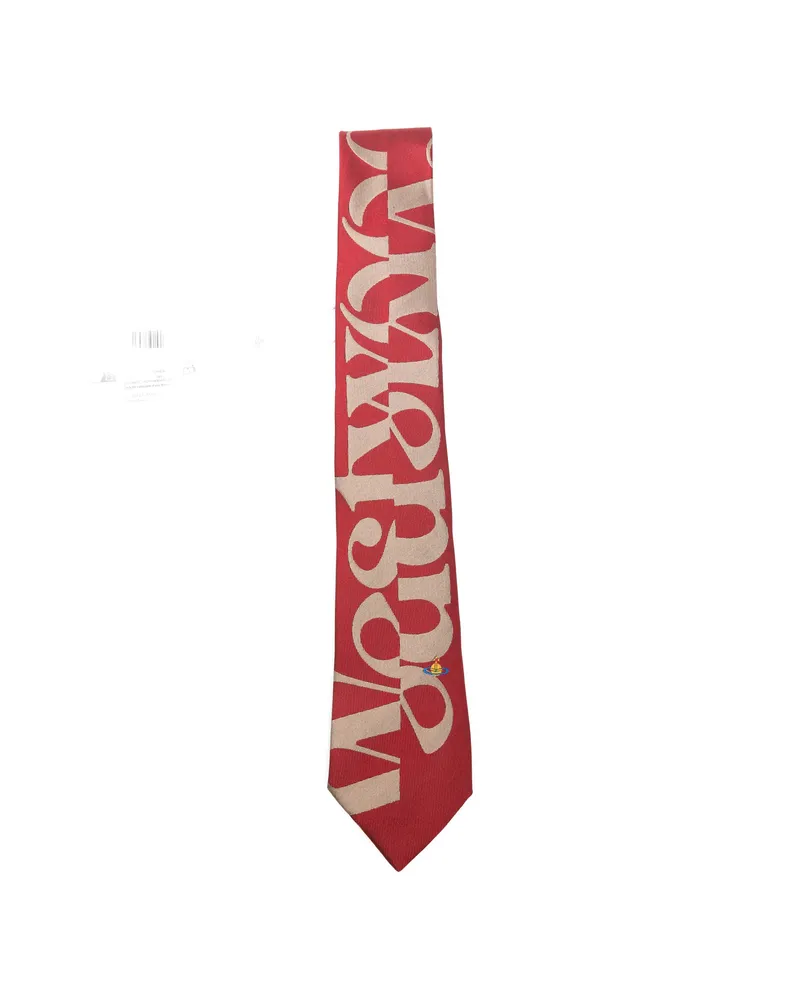 Vivienne Westwood Logo-print Silk Tie Red
