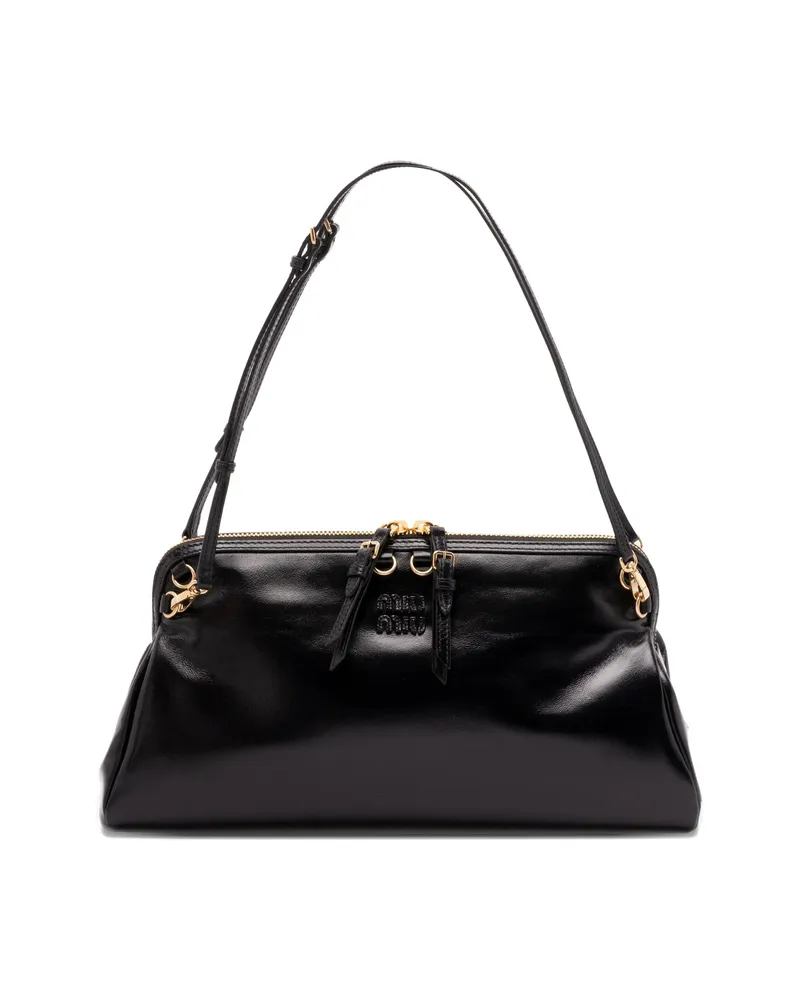 Miu Miu Leather Shoulder Bag Black