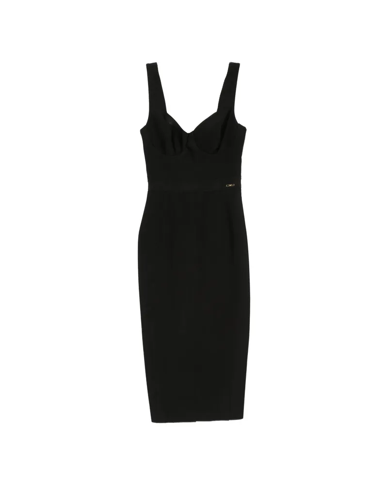 Elisabetta Franchi Sweetheart-neck Panelled Midi Dress Black