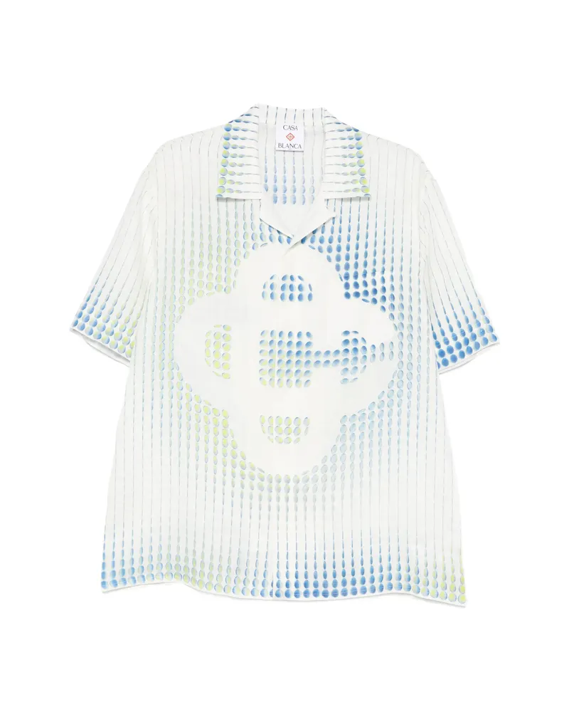 Casablanca Paris Dots Cuban-collar Graphic Shirt White
