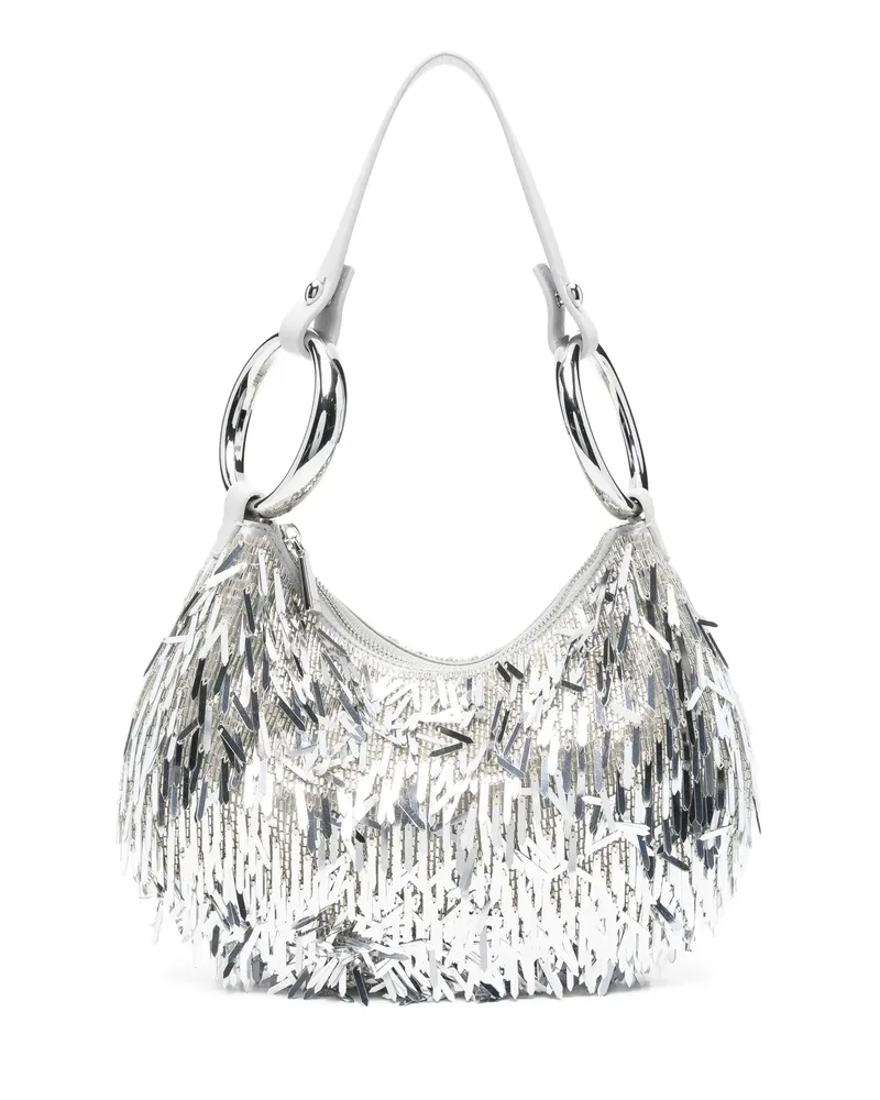 Kate Spade Emblellished Ring Shoulder Bag Silver