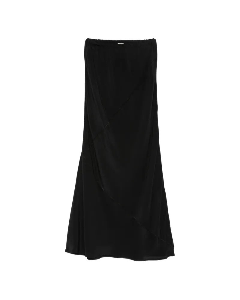 Baserange Asymmetric Panelled Midi Skirt Black