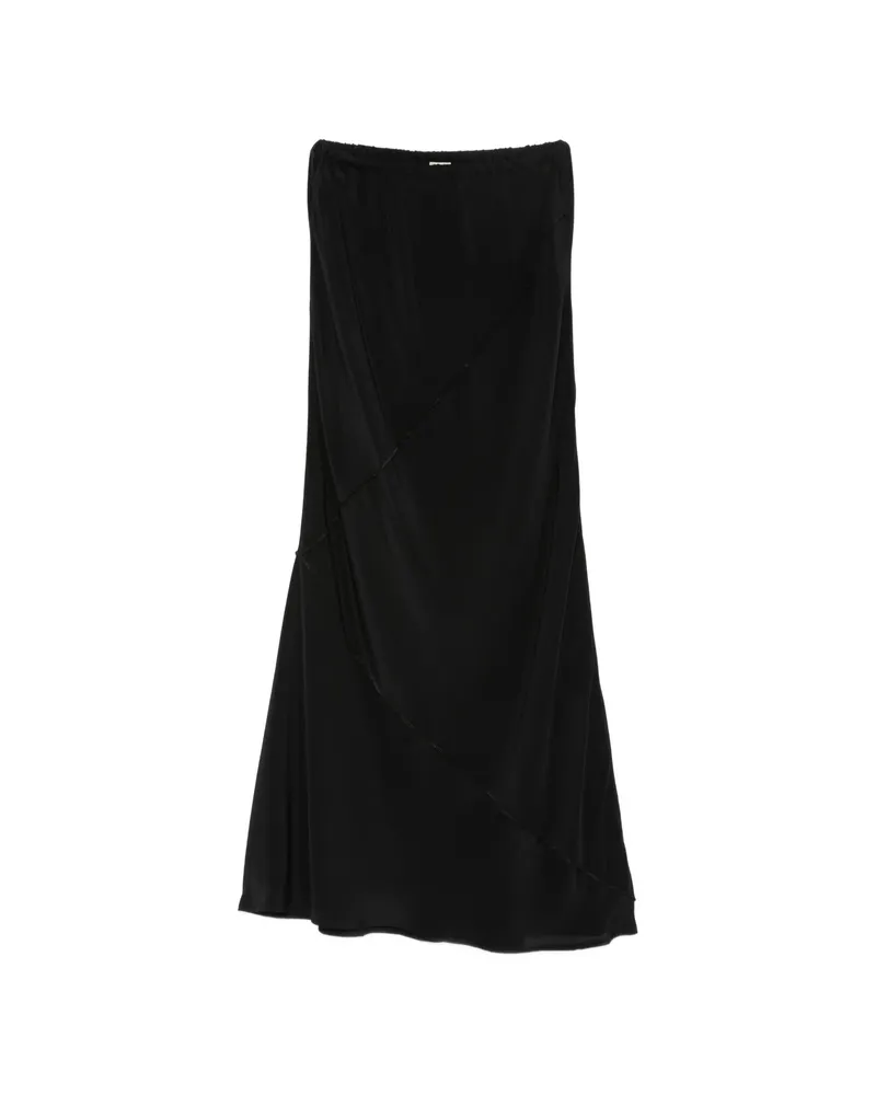 Baserange Asymmetric Panelled Midi Skirt Black