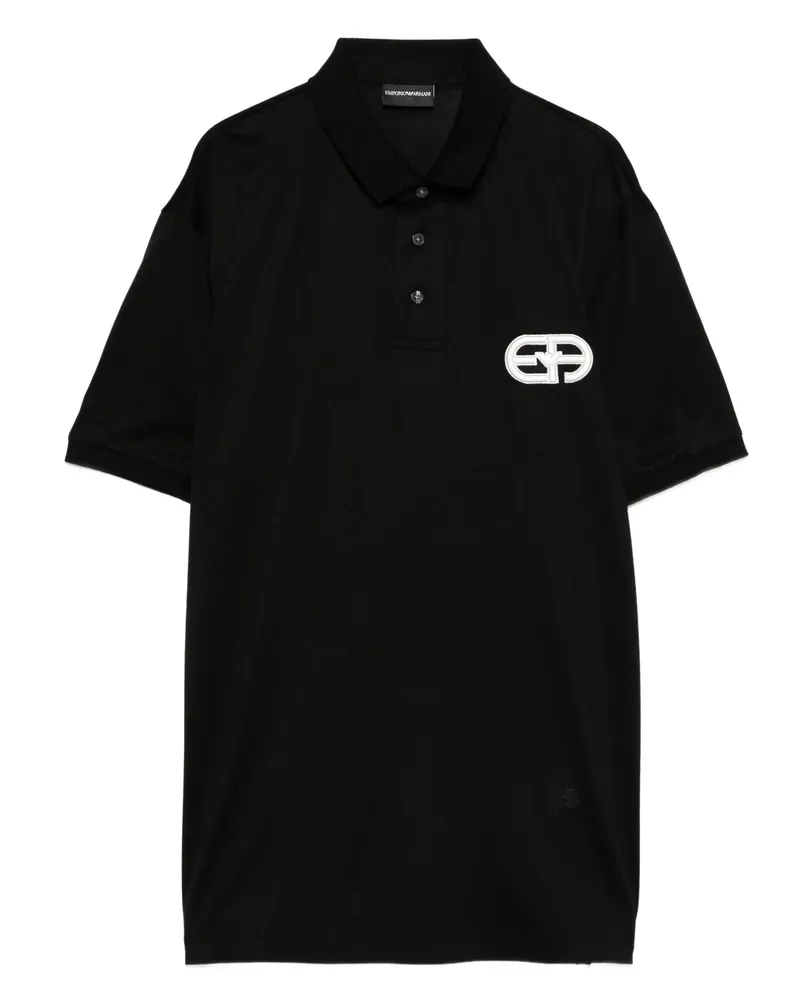 Emporio Armani Eagle-logo Polo Shirt Black