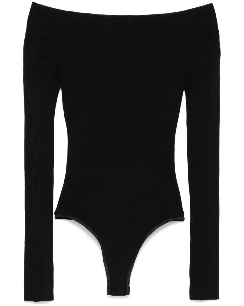 Alaïa Off-should Body Sculpting Top Black