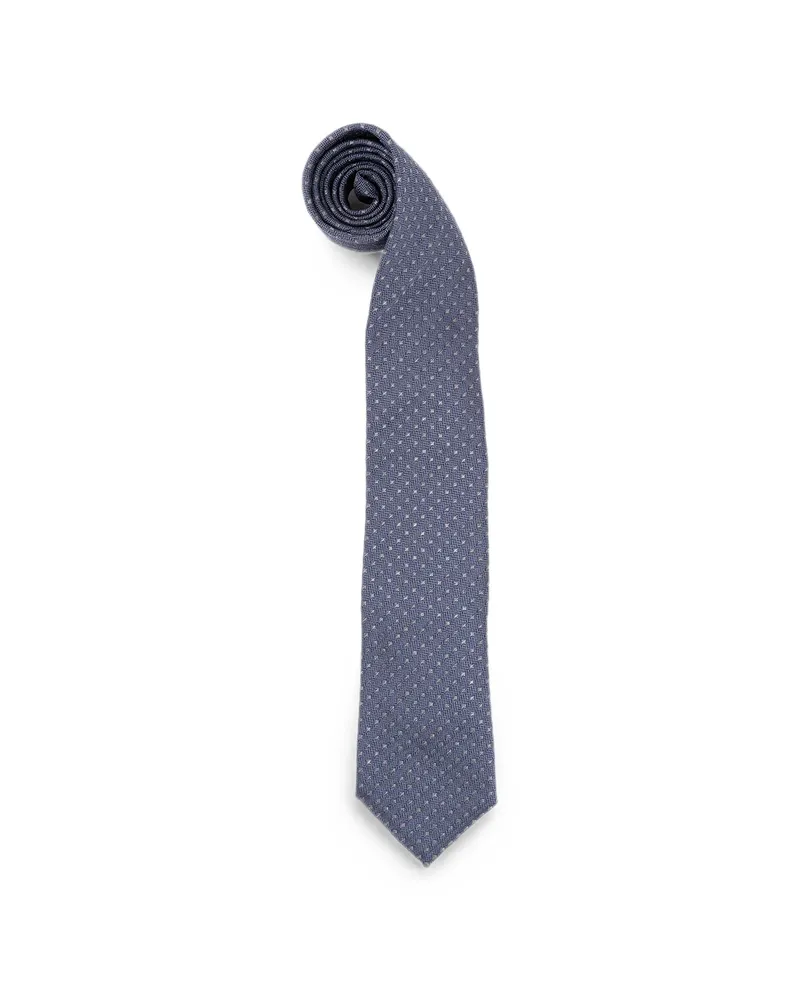 Brunello Cucinelli Geometric-pattern Silk Tie Blue