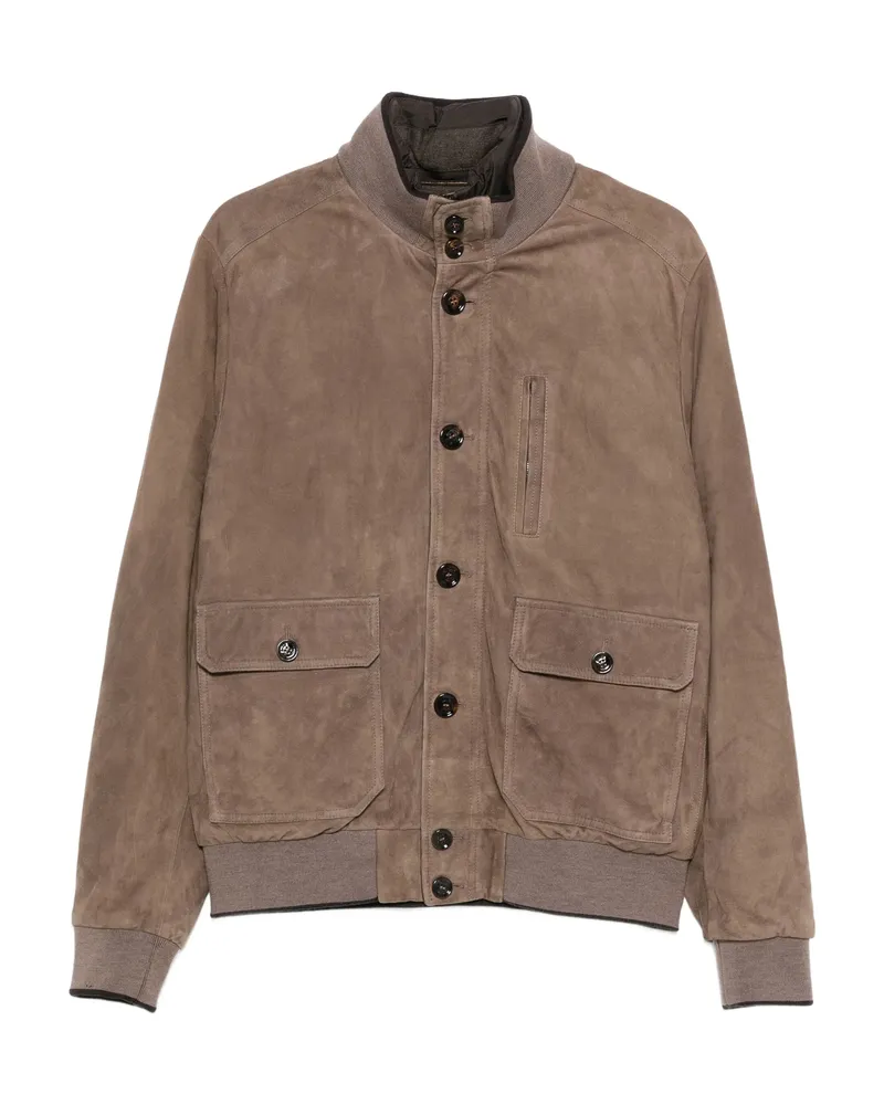 MOORER Button-fastening Flap-pocket Jacket Brown