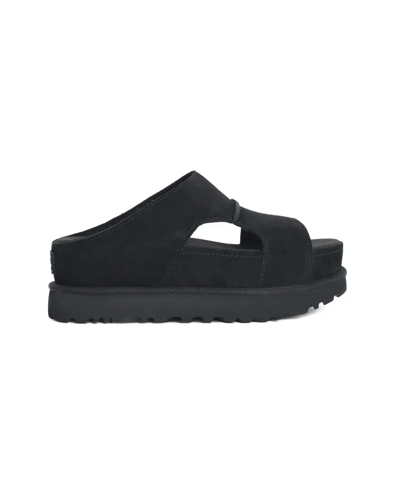 UGG Open Toe Overlock Stitching Sandals Black