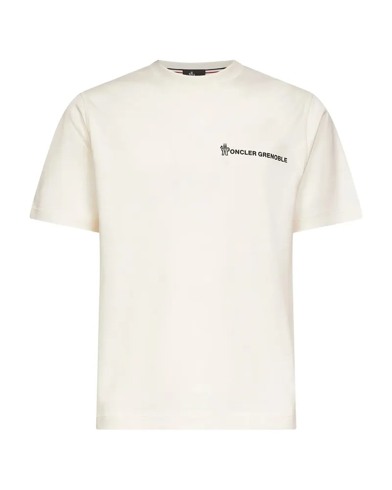 Moncler Logo-embossed Cotton T-shirt Neutrals