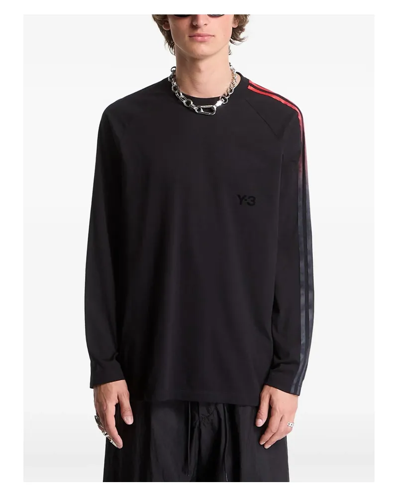 Y-3 Gradient-stripe Long-sleeve T-shirt Black