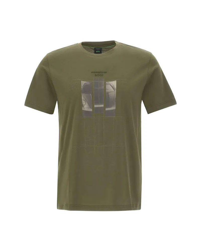 HUGO BOSS Graphic Crew Neck T-shirt Green