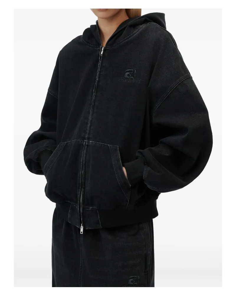 Alexander Wang Brushed-denim Oversized Hoodie Black