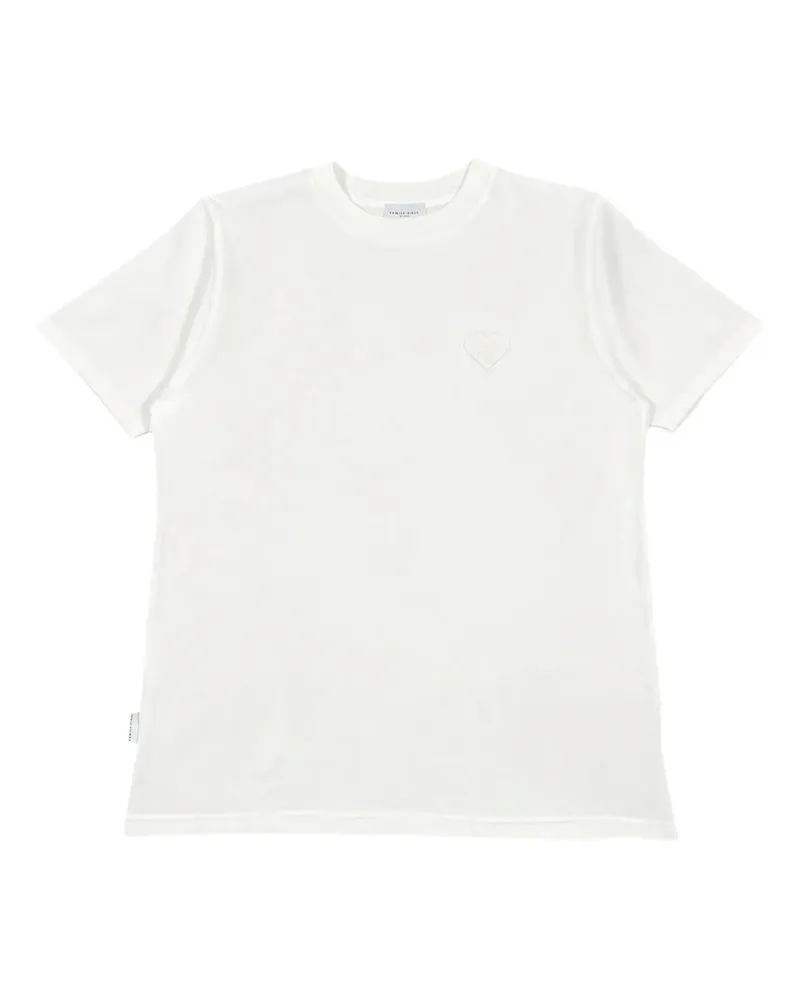 Family First Slogan-embroidered T-shirt White