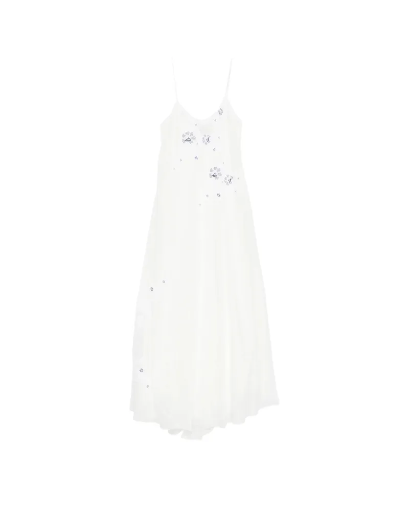 Ermanno Scervino Embroidered Slip Maxi Dress White