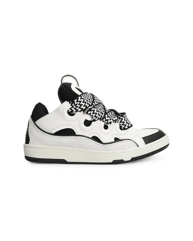 Lanvin Curb Leather Sneakers White
