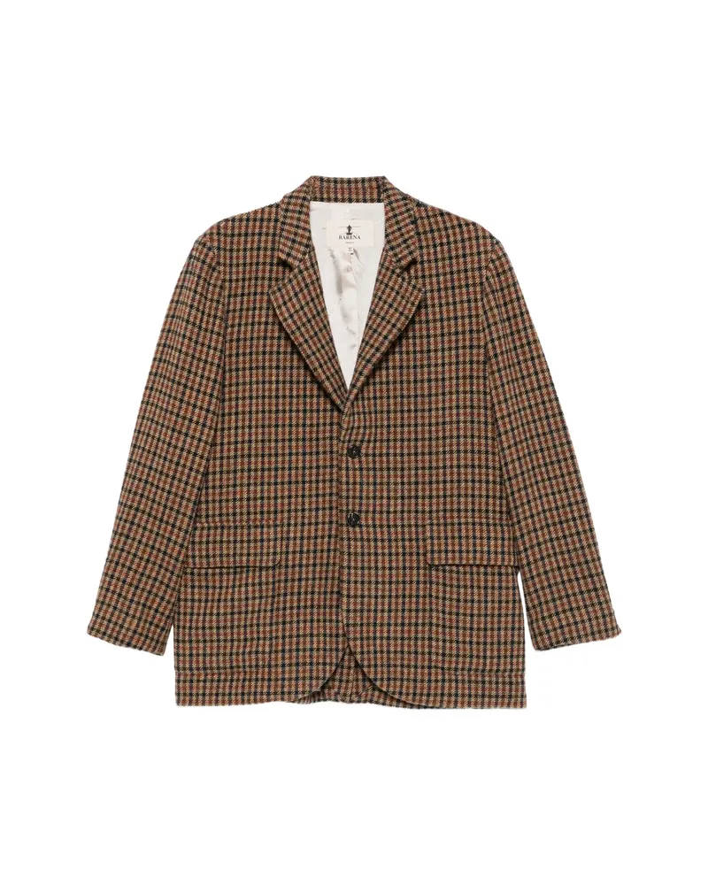 BARENA Checked Wool Jacket Brown