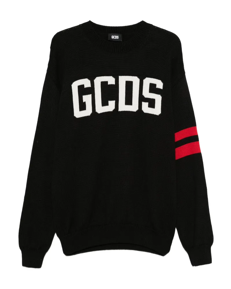 GCDS Logo-detailing Striped Sweater Black