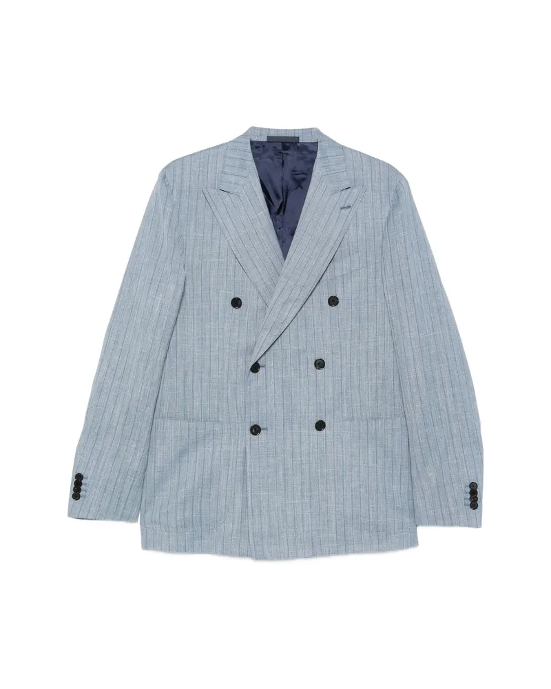 Caruso Aida Pinstripe Double-breasted Blazer Blue