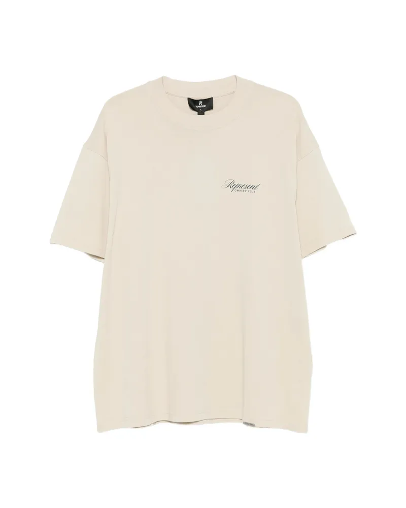 REPRESENT Owners' Club Logo-print T-shirt Neutrals