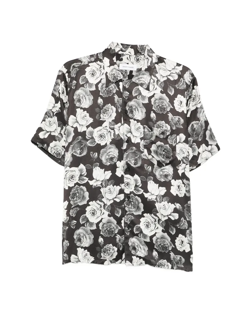 Ernest W. Baker Rose-print Shirt Black
