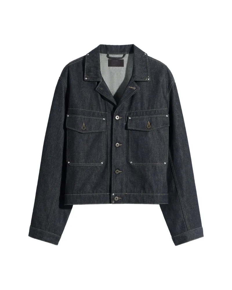 Christophe Lemaire Studded Denim Jacket Blue