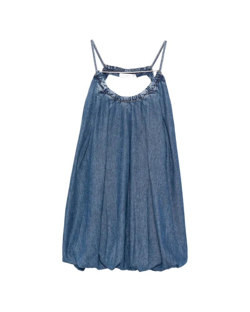 IRO Justina Gathered Spaghetti-strap Dress Blue