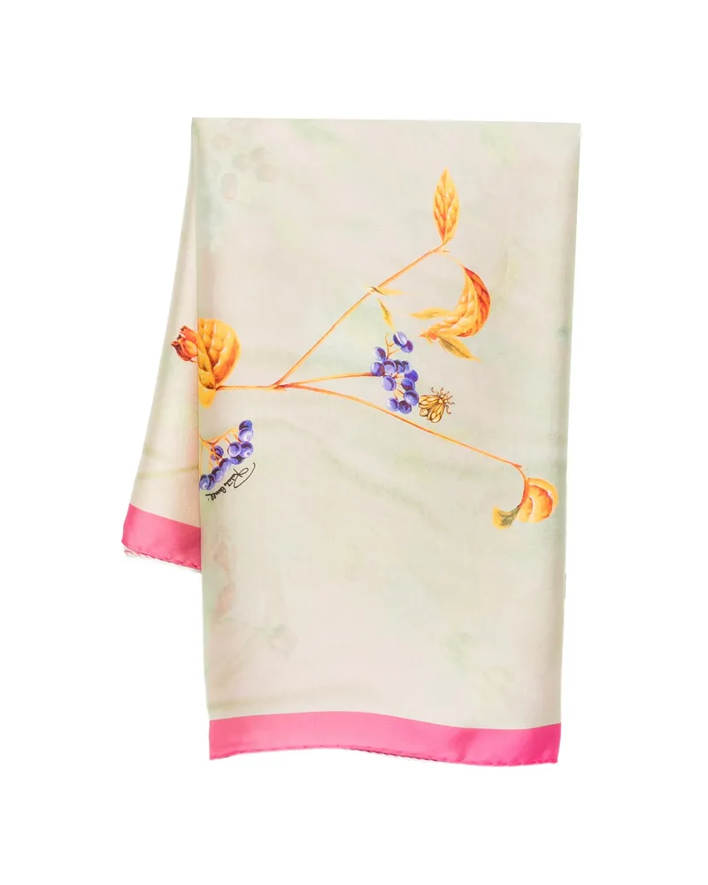 Roberto Cavalli Floral Scarf Pink