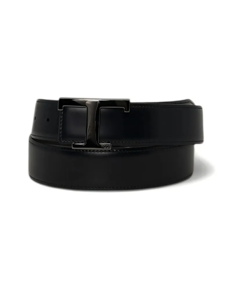 TOD'S T Timeless Reversible Belt In Leather Black