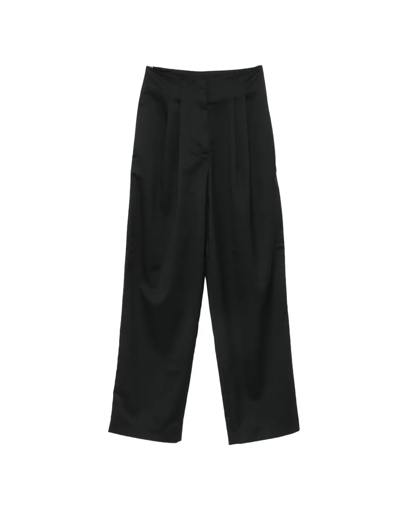 Sessùn Pleated Wide-leg Trousers Black