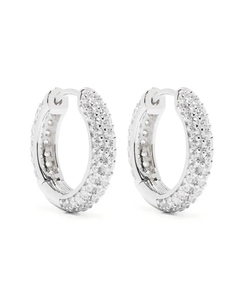 DARKAI Pavé Crystal Hoop Earrings Silver