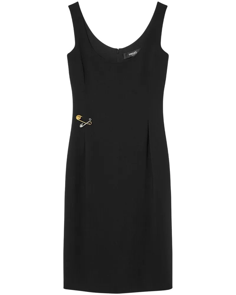 Versace Safety Pin Midi Dress Black