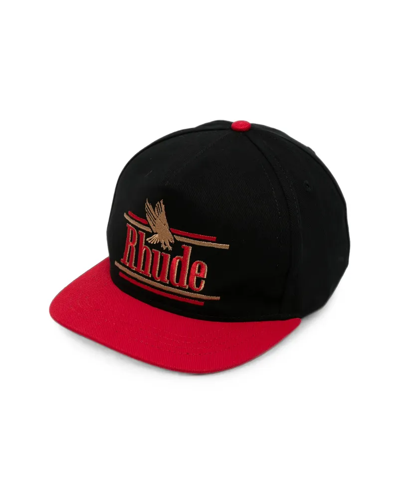 RHUDE Logo-embroidered Eagle-motif Cap Black