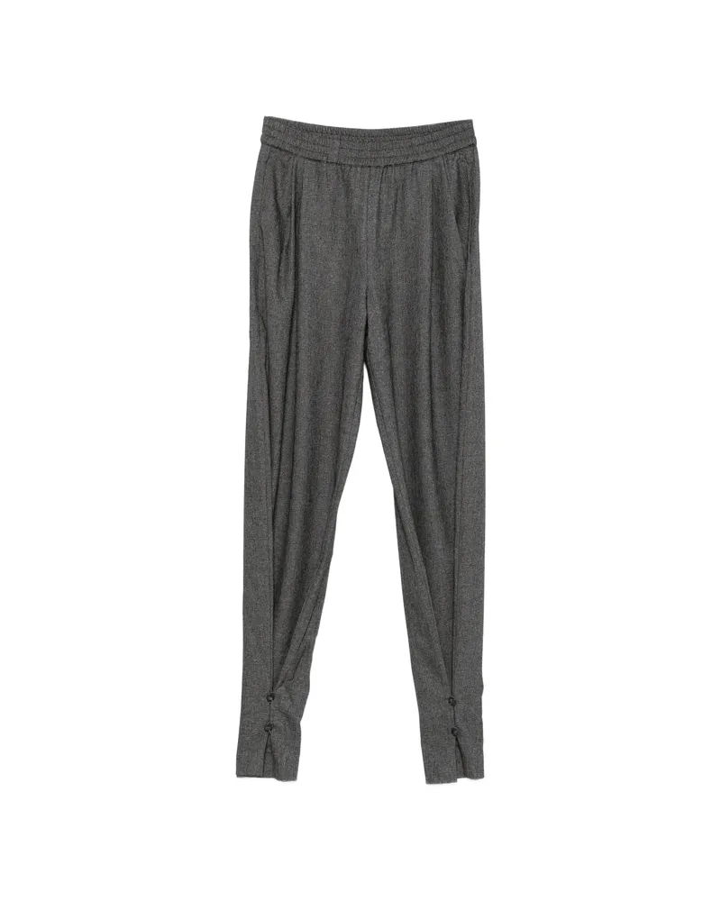 ANDAMANE Buttoned-cuff Elasticated-waist Trousers Grey