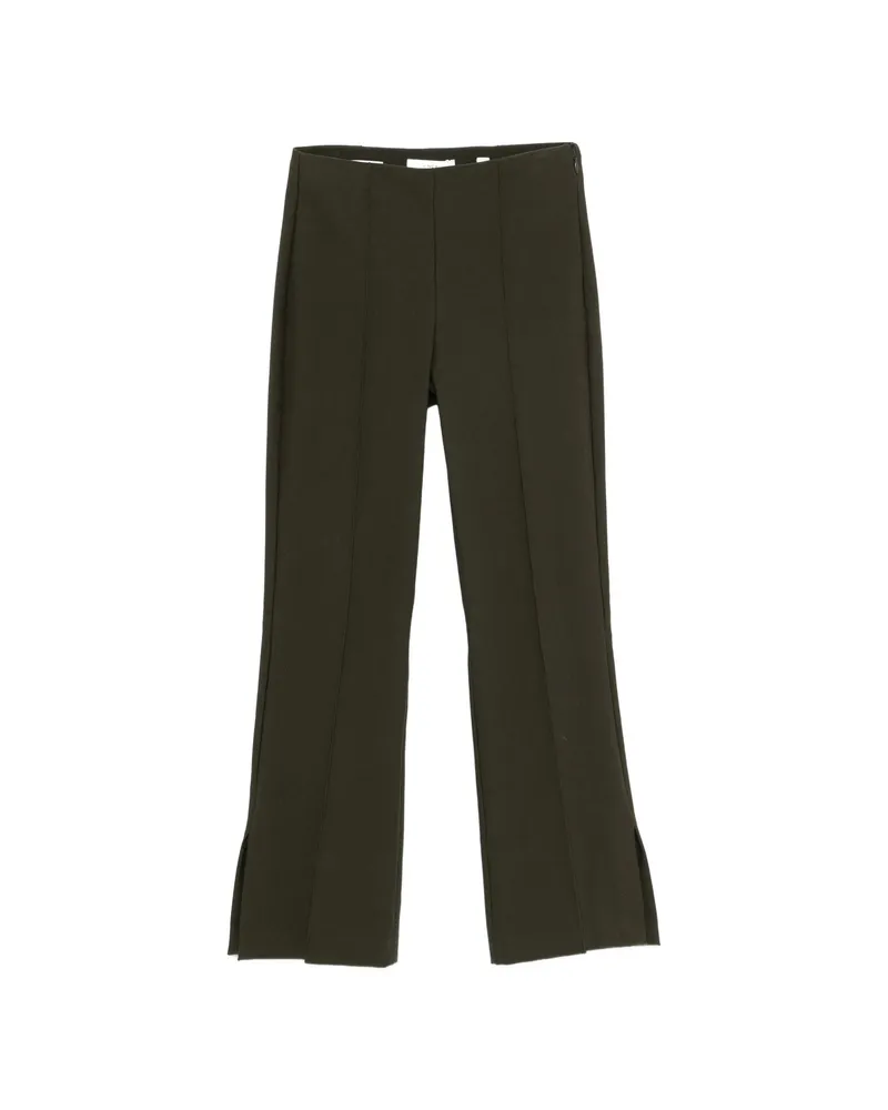 Vince Seam-detail Side-slit Trousers Green