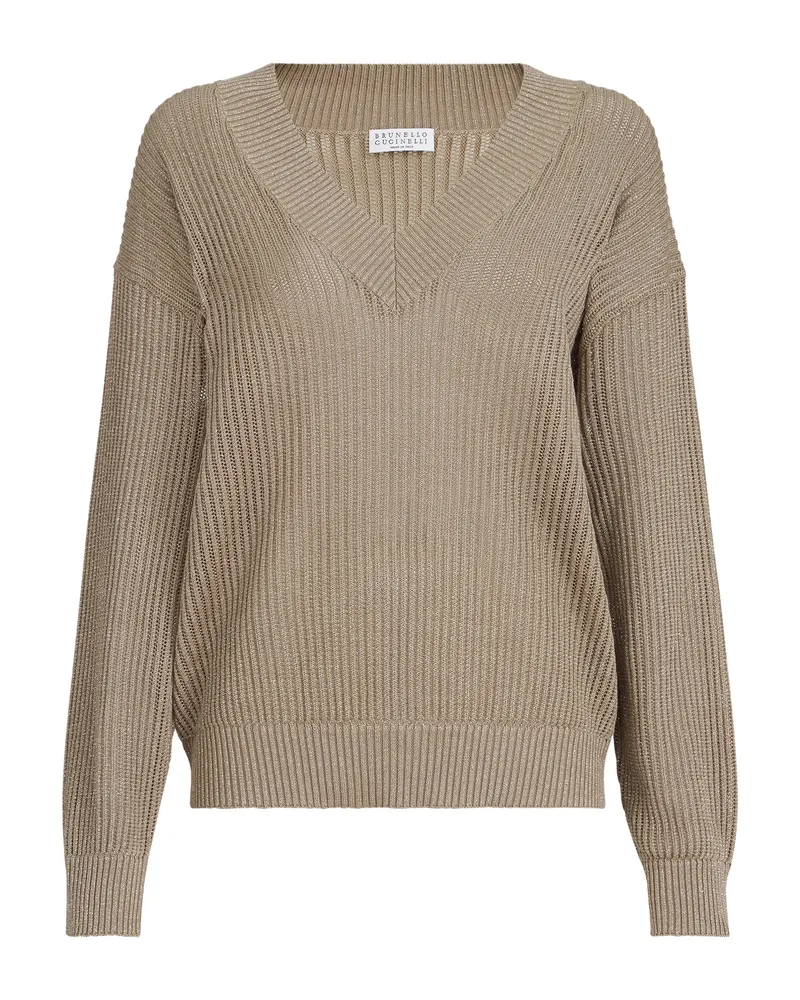 Brunello Cucinelli Ribbed Sweater Brown