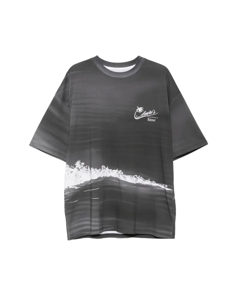 Amiri Palm Tree-print T-shirt Grey