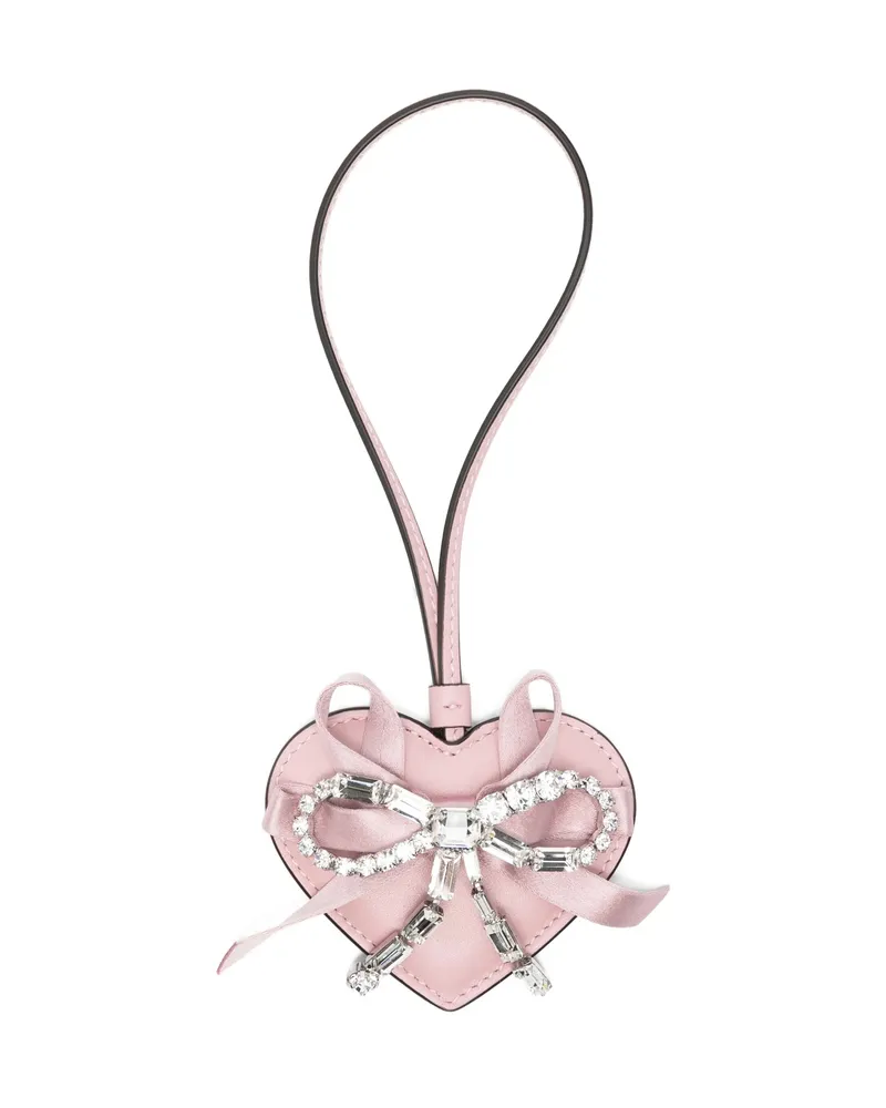 Jimmy Choo Heart Charmz Bow Keyring Pink