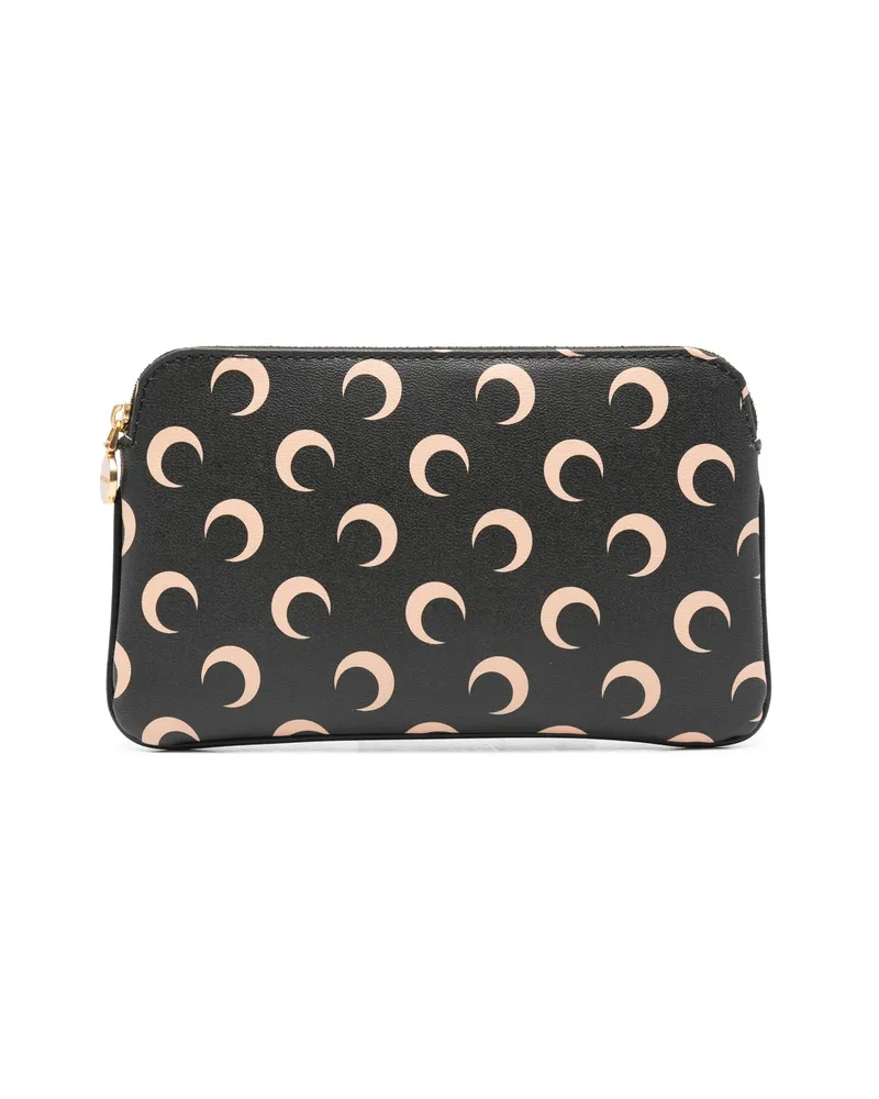 Marine Serre Moon Print Zip Pouch Black
