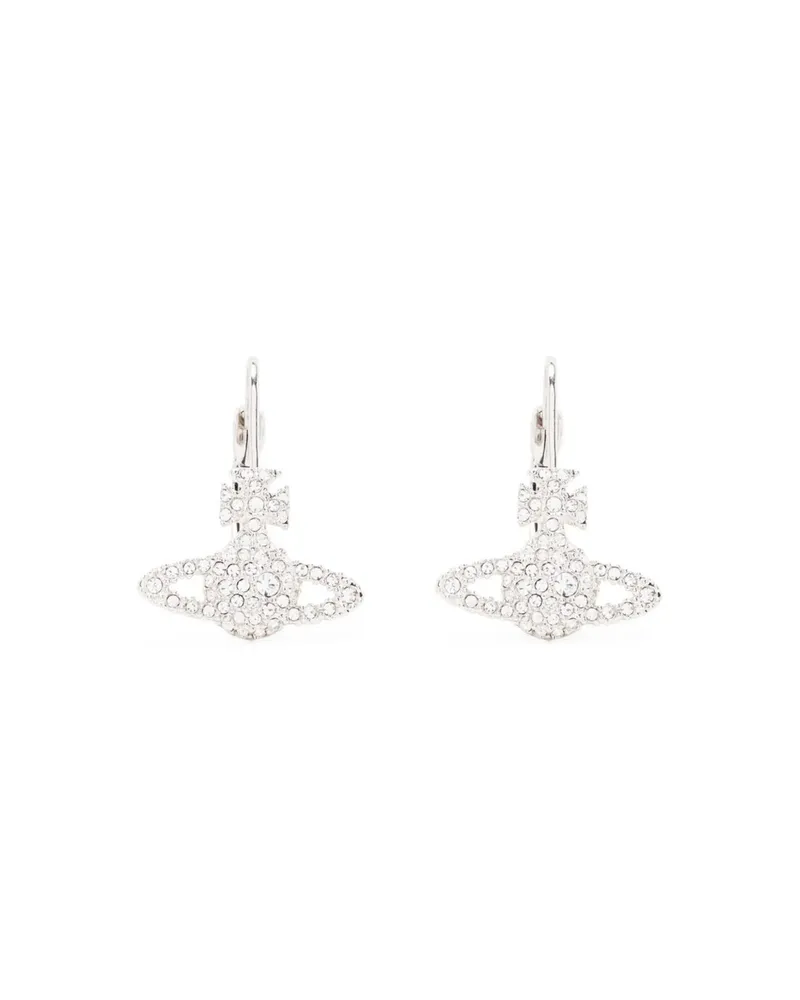 Vivienne Westwood Grace Orb Crystal Drop Earrings Silver
