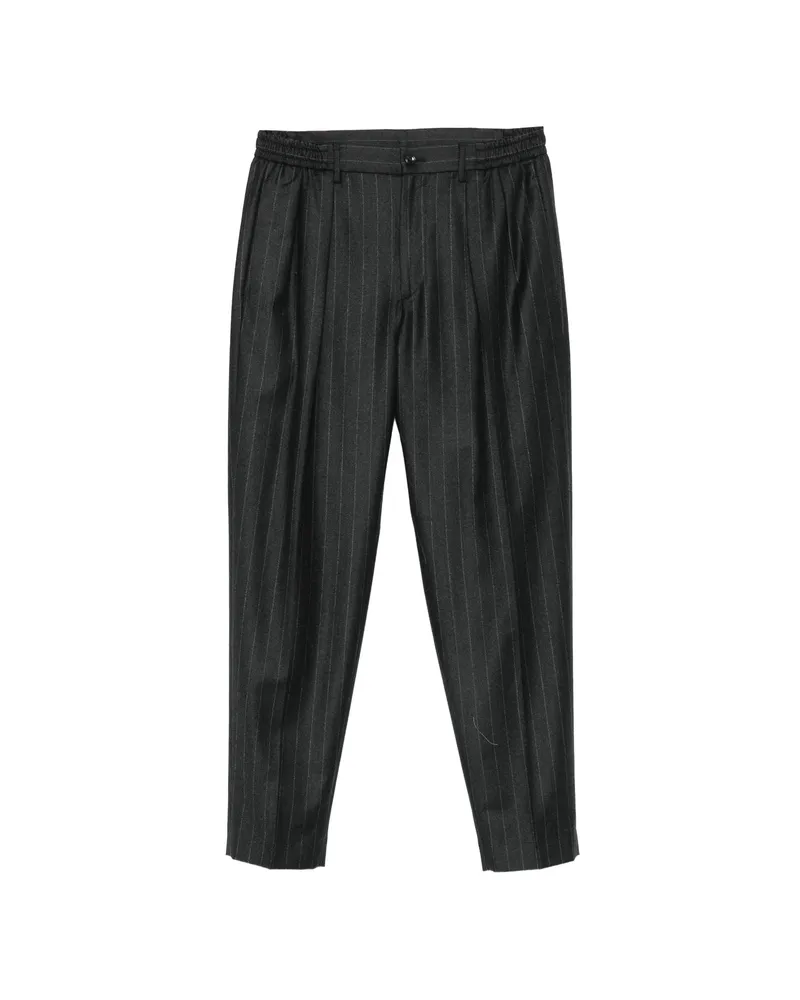 Tagliatore Pinstripe-pattern Pleated Trousers Grey