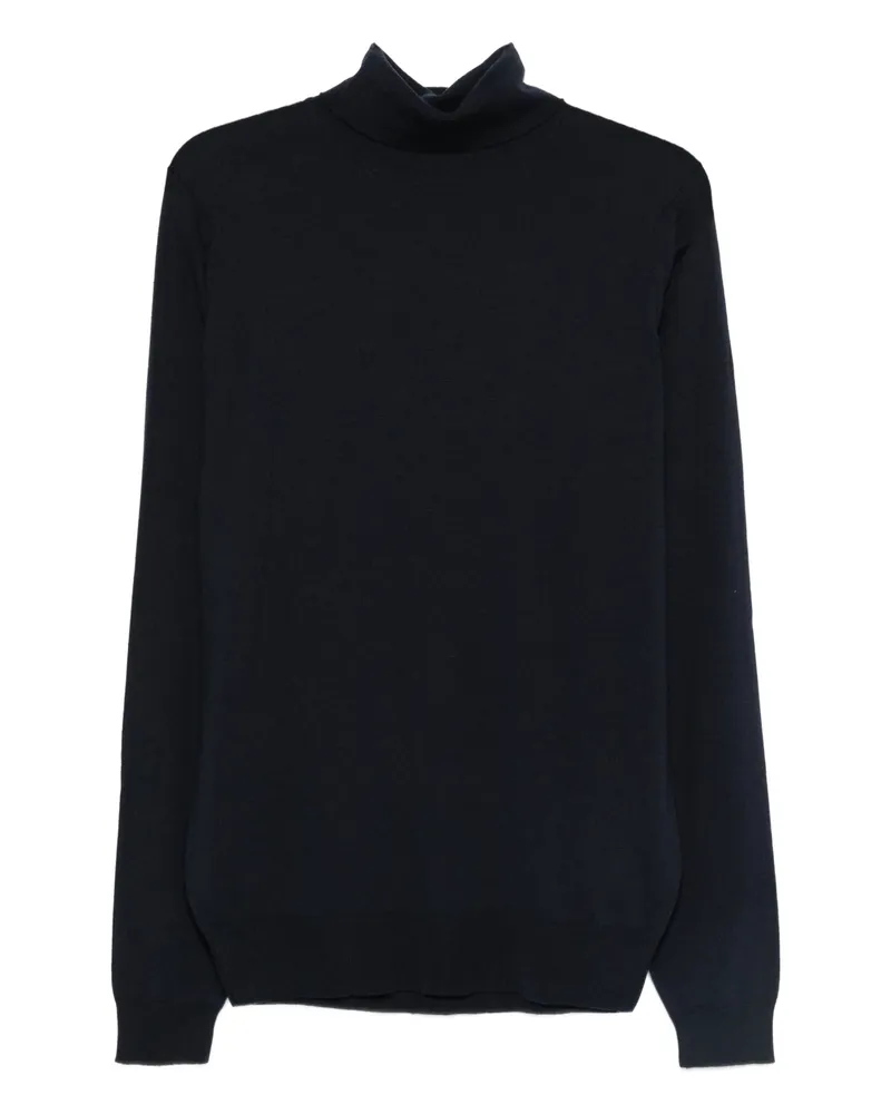 John Smedley Roll-neck Sweater Blue