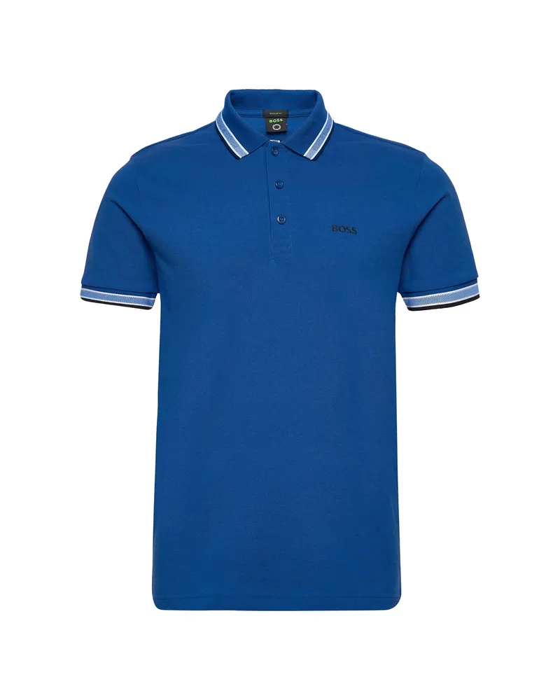 HUGO BOSS Contrast-trim Polo Shirt Blue