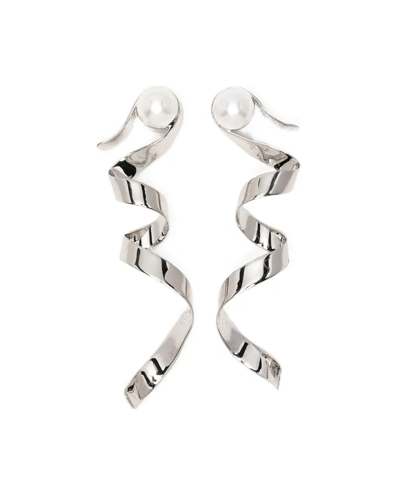 Dries van Noten Spiral Earrings Silver