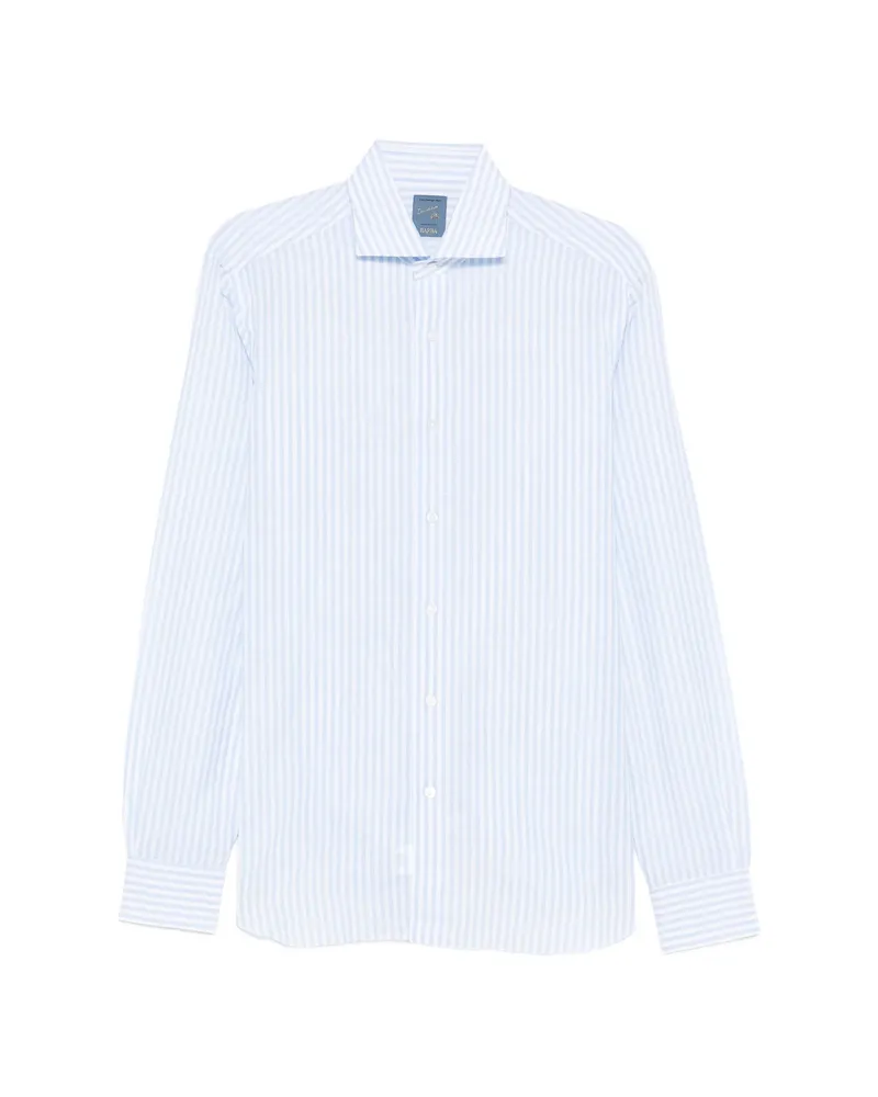 BARBA Buttoned Striped Shirt Blue